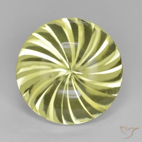 12.01ct Natural Verde amarillo Cuarzo, Redondo, Transparente