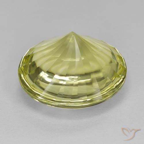 Cuarzo Verde amarillo natural de 12.01 ct, Redondo, Transparente