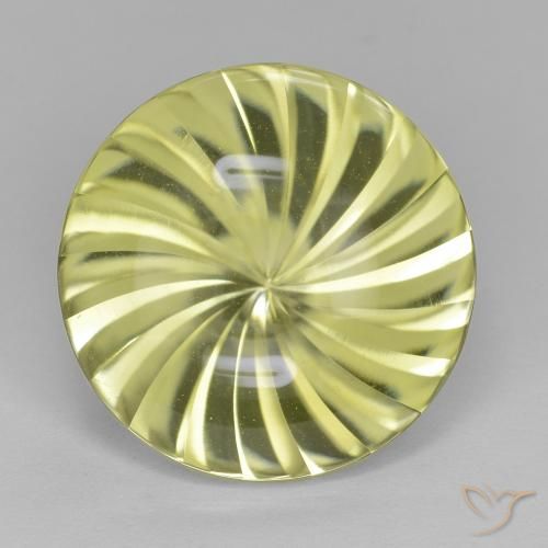 12.53ct Natural Verde amarillo Cuarzo, Redondo, Transparente