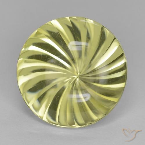 Cuarzo Verde amarillo natural de 12.53 ct, Redondo, Transparente
