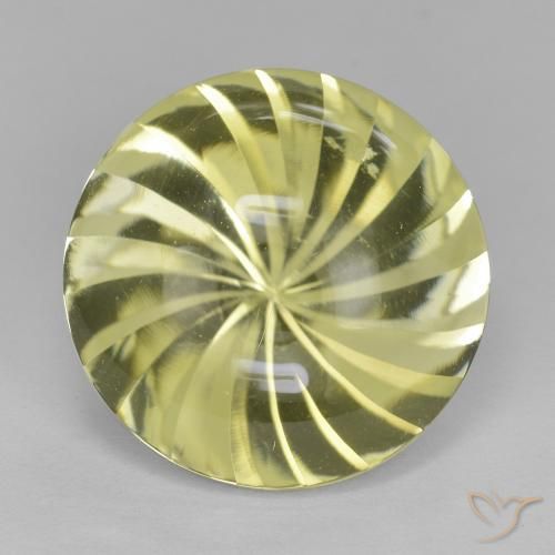 13.30ct Natural Amarillo verdoso Cuarzo, Redondo, Transparente