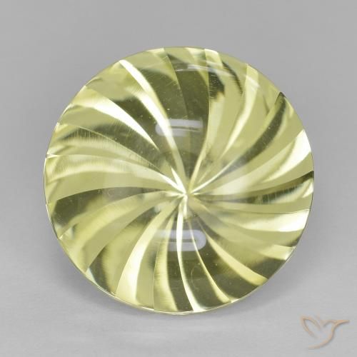 12.60ct Natural Amarillo claro Cuarzo, Redondo, Transparente