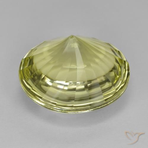 Cuarzo Amarillo claro natural de 12.60 ct, Redondo, Transparente