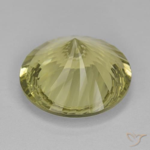 Cuarzo Amarillo medio natural de 11.38 ct, Redondo, VVS-VS