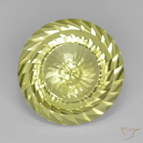 11.77ct Natural Amarillo limón Cuarzo, Redondo, VVS-VS
