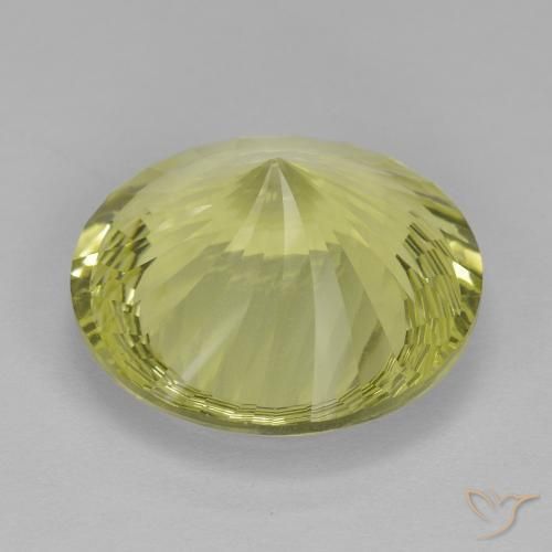 Cuarzo Amarillo limón natural de 11.77 ct, Redondo, VVS-VS