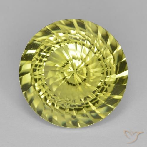 11.79ct Natural Amarillo medio Cuarzo, Redondo, VVS-VS