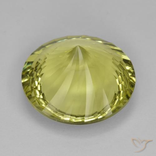 Cuarzo Amarillo medio natural de 11.79 ct, Redondo, VVS-VS