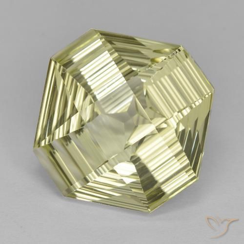 Cuarzo Amarillo claro natural de 9.09 ct, Corte Octágono / Esmeralda, VVS