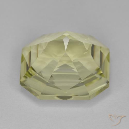 Cuarzo Amarillo claro natural de 9.09 ct, Corte Octágono / Esmeralda, VVS