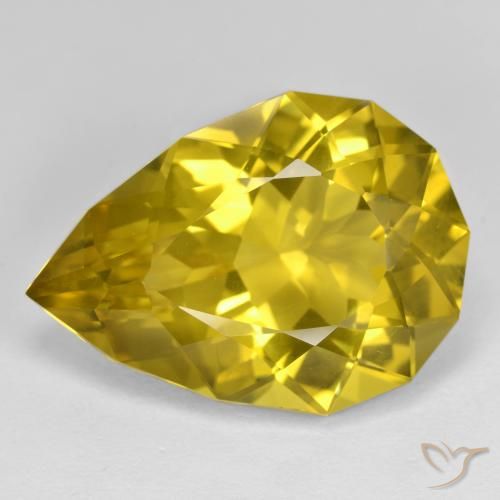 Cuarzo amarillo natural de 20,62 ct, en forma de pera, VS