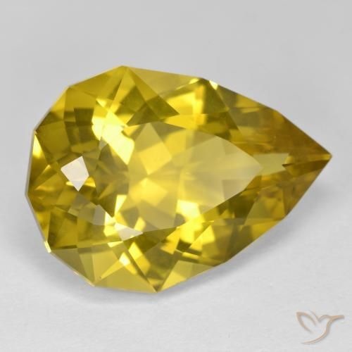 Cuarzo amarillo natural de 20,62 ct, en forma de pera, VS