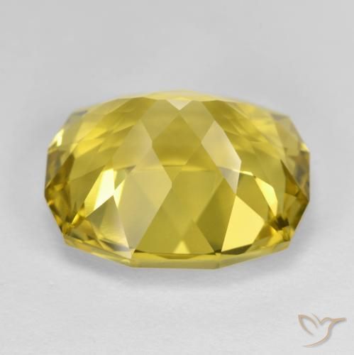 Cuarzo amarillo natural de 16,31 ct, corte cojín, VVS-VS