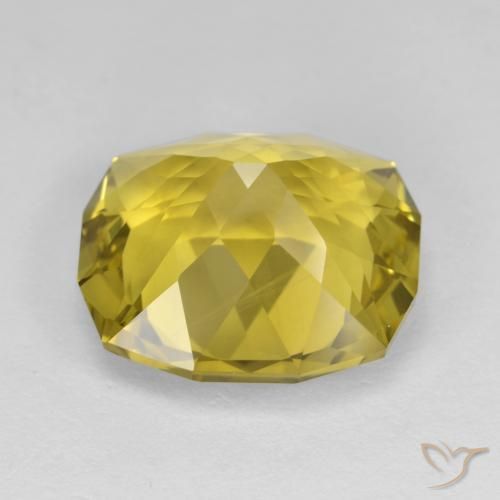 Cuarzo Amarillo medio natural de 9.58 ct, Forma Cojín, VVS-VS