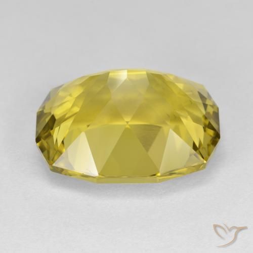 Cuarzo Amarillo medio natural de 11.42 ct, Forma Cojín, VVS-VS