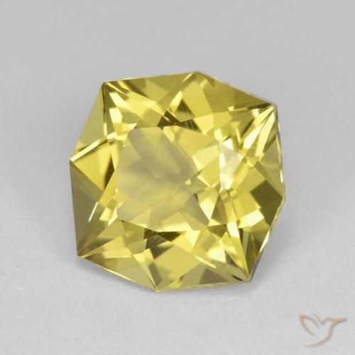 Cuarzo Amarillo medio natural de 4.61 ct, Corte Octágono / Esmeralda, VVS-VS