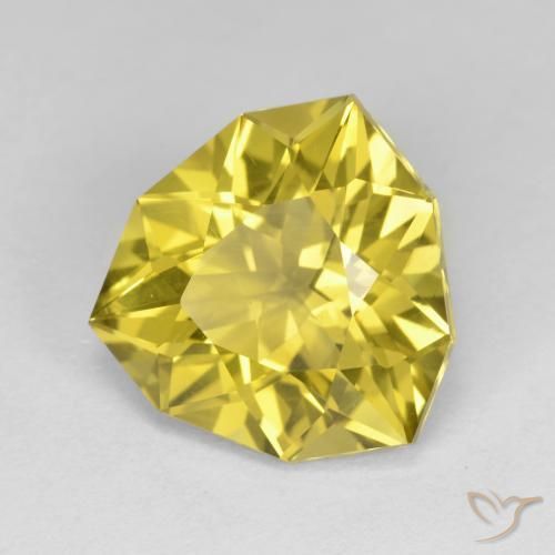 Cuarzo Amarillo medio natural de 5.84 ct, Trillón, VVS-VS