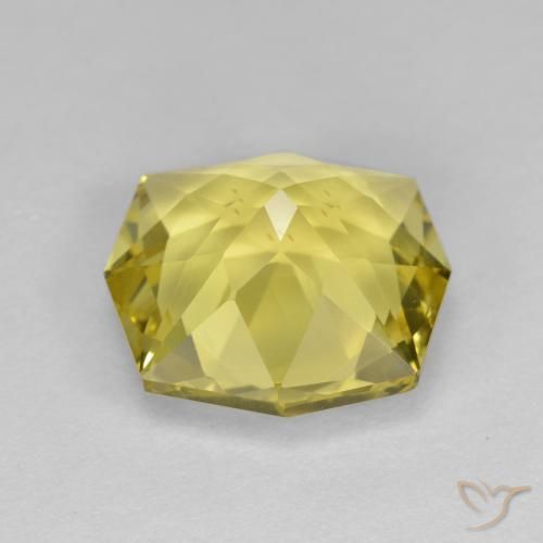 Cuarzo Amarillo miel muy claro natural de 4.66 ct, Corte Octágono / Esmeralda, VVS-VS