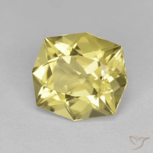 Cuarzo Amarillo claro natural de 4.71 ct, Corte Octágono / Esmeralda, VVS-VS