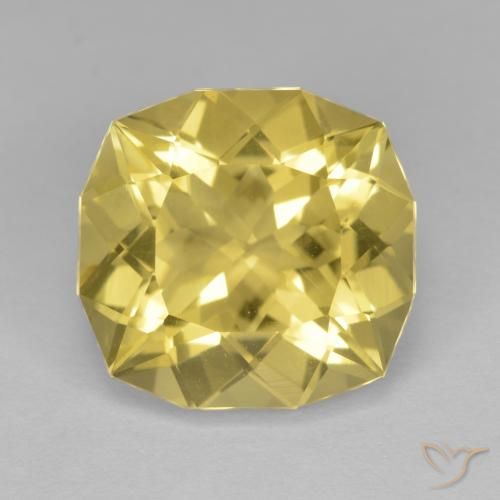 8.35ct Natural Amarillo-dorado claro Cuarzo, Forma Cojín, VS