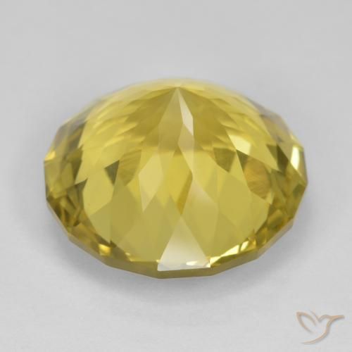 Cuarzo Amarillo claro medio natural de 17.24 ct, Redondo, VS