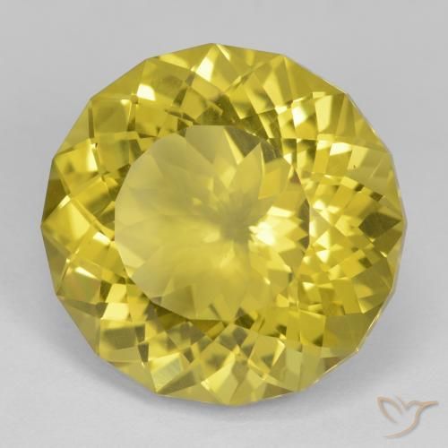 Cuarzo Amarillo miel claro natural de 25.03 ct, Redondo, VS