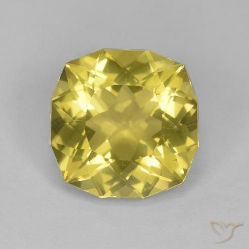6.40ct Natural Amarillo pálido Cuarzo, Forma Cojín, VS