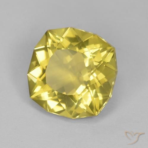Cuarzo Amarillo pálido natural de 6.40 ct, Forma Cojín, VS
