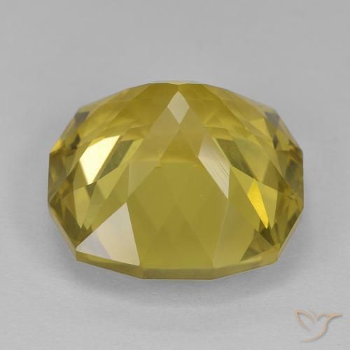 Cuarzo Amarillo medio natural de 15.14 ct, Forma Cojín, VS