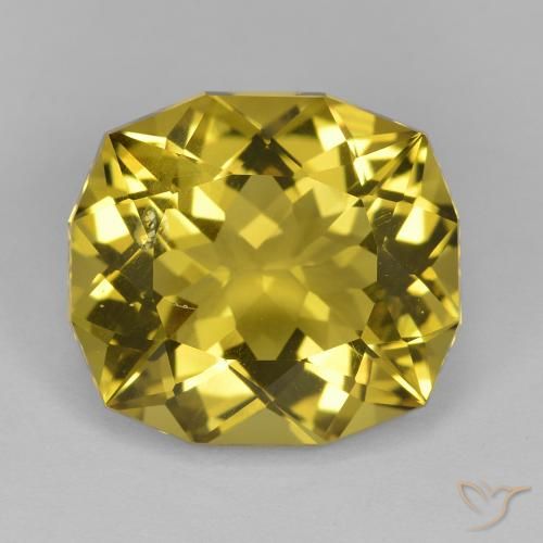 10.54ct Natural Amarillo dijón Cuarzo, Forma Cojín, VS