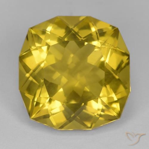 16.34ct Natural Amarillo miel claro Cuarzo, Forma Cojín, VS
