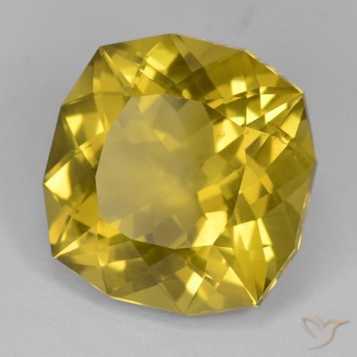 Cuarzo Amarillo miel claro natural de 16.34 ct, Forma Cojín, VS