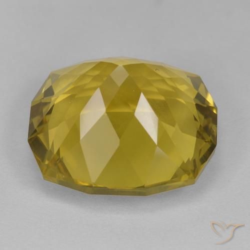 Cuarzo Amarillo miel claro natural de 16.34 ct, Forma Cojín, VS