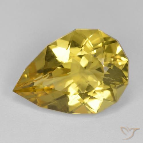 10.59ct Natural Dorado amarillento Cuarzo, En forma de pera, VS