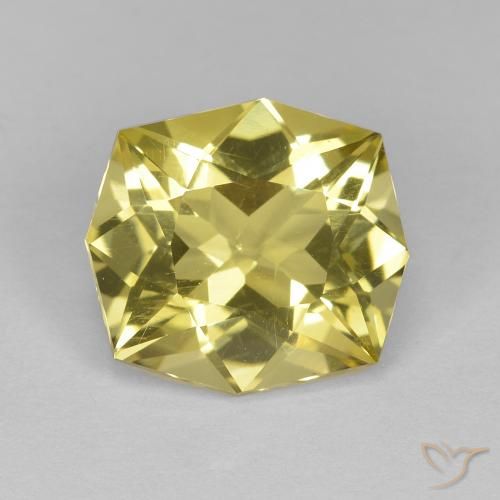 6.07ct Natural Amarillo claro Cuarzo, corte esmeralda, VS