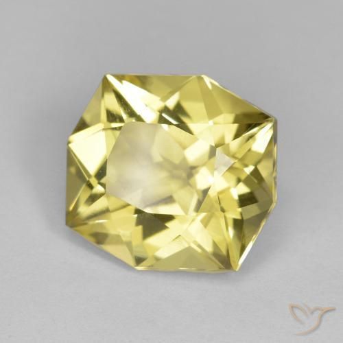 Cuarzo Amarillo claro natural de 6.07 ct, Corte Octágono / Esmeralda, VS