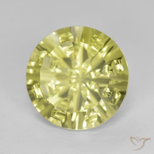Cuarzo Amarillo medio natural de 5.42 ct, Redondo, VVS