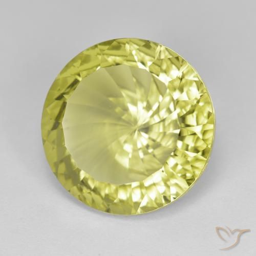 Cuarzo Amarillo limón natural de 8.00 ct, Redondo, VVS
