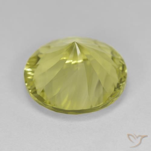 Cuarzo Amarillo limón natural de 8.00 ct, Redondo, VVS