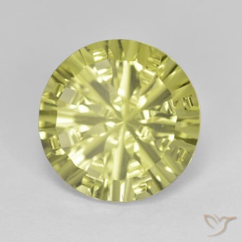 Cuarzo Amarillo medio natural de 5.35 ct, Redondo, VVS
