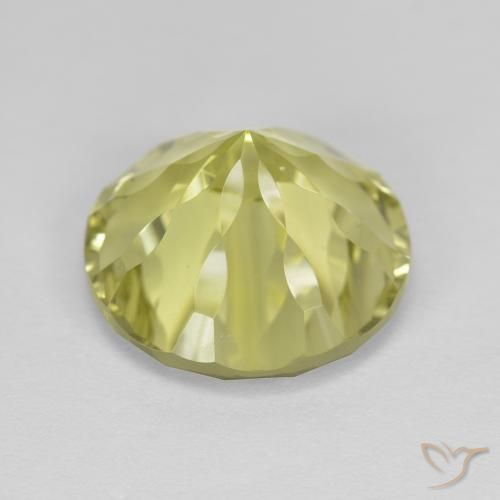 Cuarzo Amarillo medio natural de 5.35 ct, Redondo, VVS