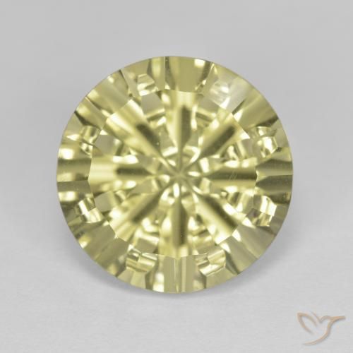5.47ct Natural Amarillo crema pálido Cuarzo, Redondo, VVS