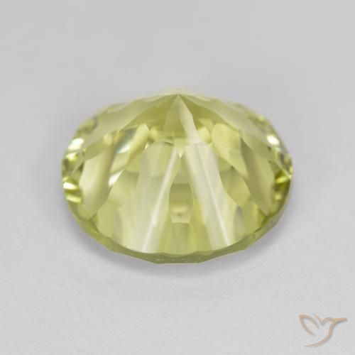 Cuarzo Amarillo limón natural de 5.35 ct, Redondo, VVS