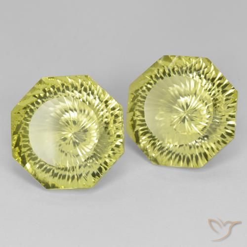 Gemas de Cuarzo Amarillo medio natural de 25.26 ct, Corte Octágono / Esmeralda, VVS-VS