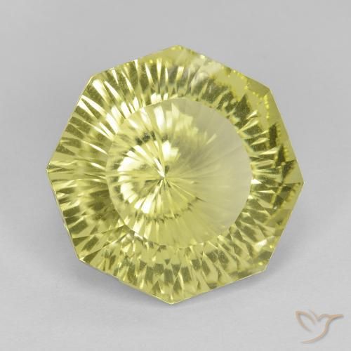 Cuarzo Amarillo limón natural de 8.71 ct, Corte Octágono / Esmeralda, VVS