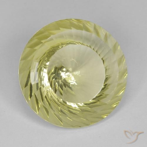 Cuarzo Amarillo medio natural de 10.17 ct, Redondo, VVS-VS