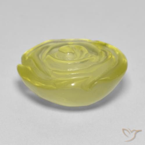 Cuarzo Amarillo medio natural de 12.99 ct, Corte Flor, Transparente