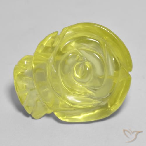 19.44ct Natural Amarillo medio Cuarzo, Corte Flor, Transparente