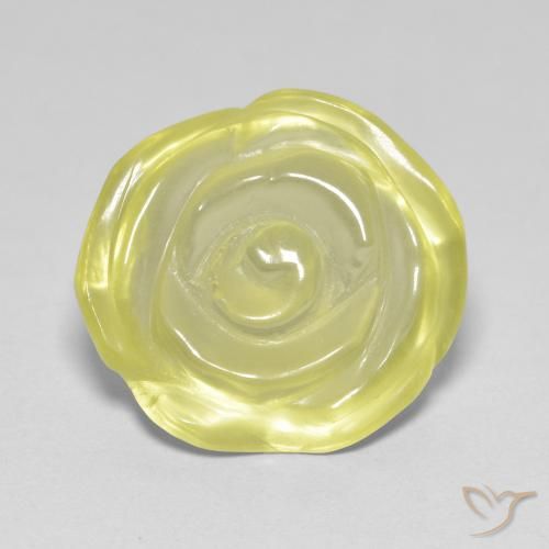 9.48ct Natural Amarillo pálido Cuarzo, Corte Flor, Transparente