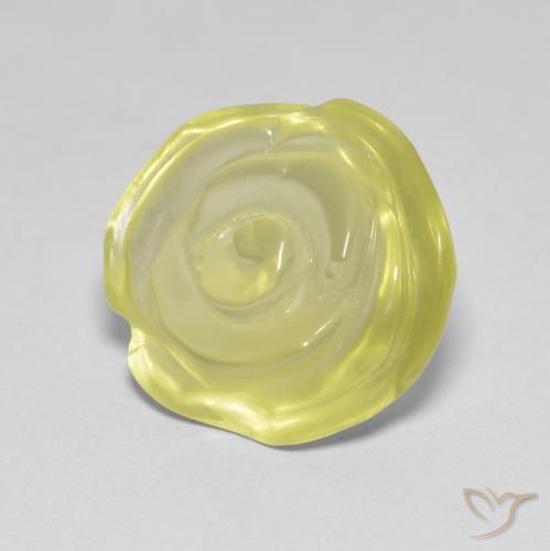 Cuarzo Amarillo pálido natural de 9.48 ct, Corte Flor, Transparente